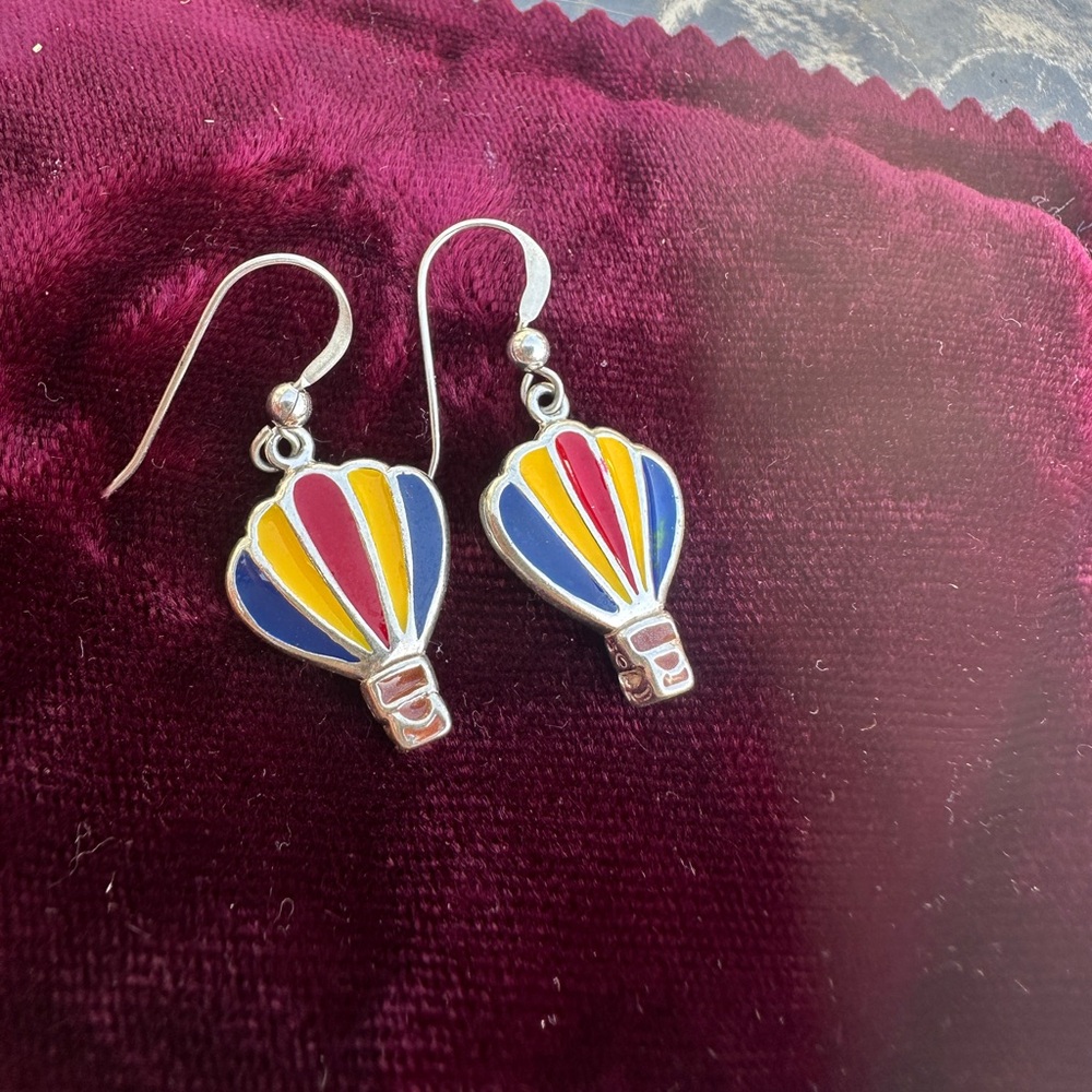 Sterling Silver Hot Air Balloon Earrings